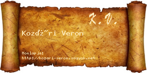 Kozári Veron névjegykártya